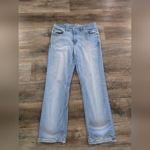 Devil Dog Dungaree Jeans Mens 34 x 32 light Wash Relaxed Straight Leg Stretch